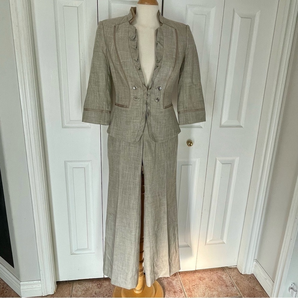 Gorgeous White House Black Market Legacy Tan Suite with Boot Cut Pants